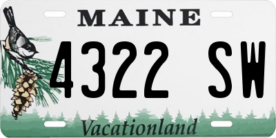 ME license plate 4322SW