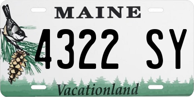 ME license plate 4322SY