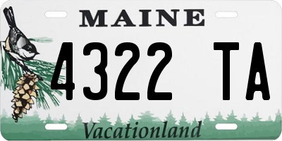 ME license plate 4322TA