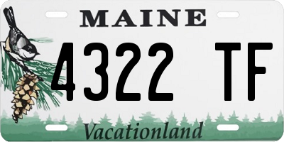 ME license plate 4322TF