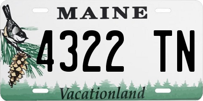 ME license plate 4322TN