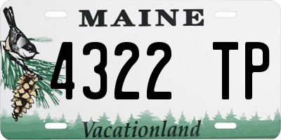 ME license plate 4322TP