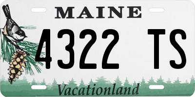 ME license plate 4322TS