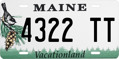 ME license plate 4322TT