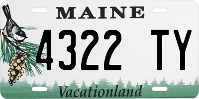 ME license plate 4322TY