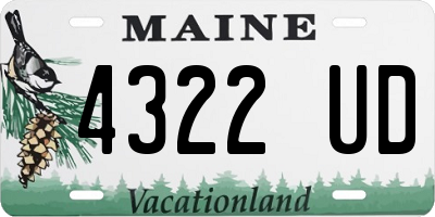 ME license plate 4322UD