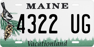 ME license plate 4322UG