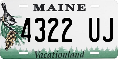 ME license plate 4322UJ