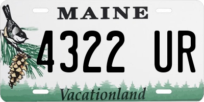 ME license plate 4322UR