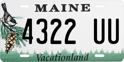 ME license plate 4322UU