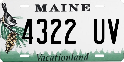 ME license plate 4322UV