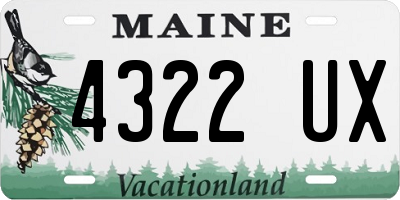 ME license plate 4322UX