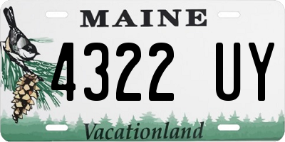 ME license plate 4322UY