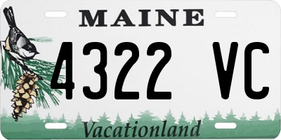 ME license plate 4322VC