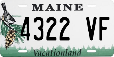 ME license plate 4322VF
