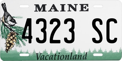 ME license plate 4323SC