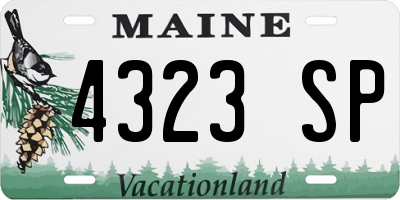 ME license plate 4323SP