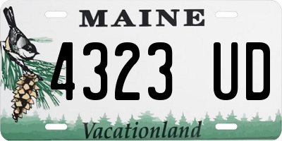 ME license plate 4323UD