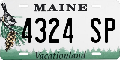 ME license plate 4324SP