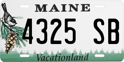 ME license plate 4325SB