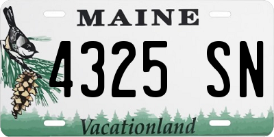 ME license plate 4325SN