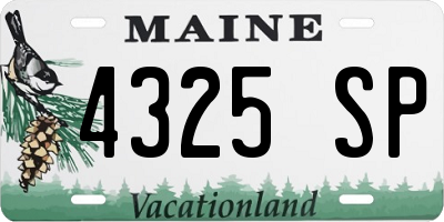 ME license plate 4325SP