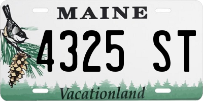 ME license plate 4325ST