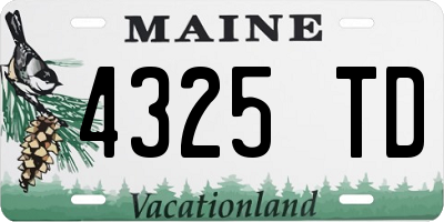 ME license plate 4325TD