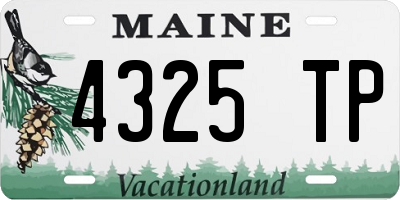 ME license plate 4325TP