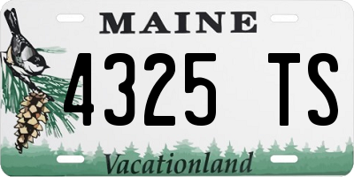 ME license plate 4325TS