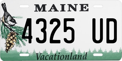 ME license plate 4325UD