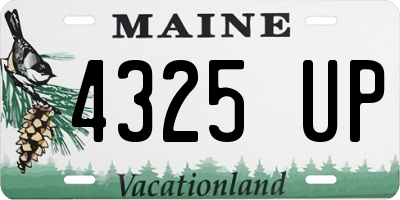 ME license plate 4325UP