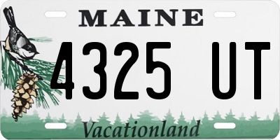 ME license plate 4325UT