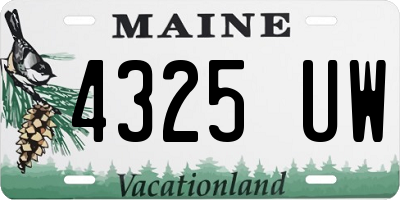 ME license plate 4325UW