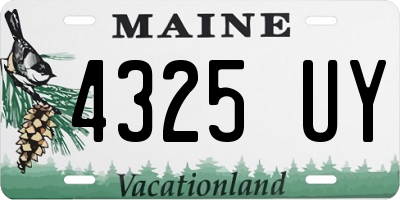 ME license plate 4325UY