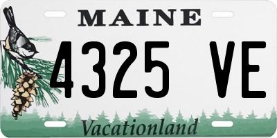 ME license plate 4325VE