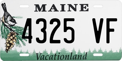 ME license plate 4325VF