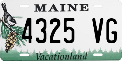 ME license plate 4325VG