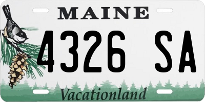 ME license plate 4326SA