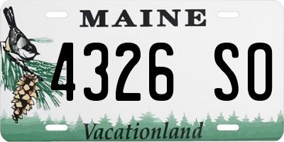 ME license plate 4326SO