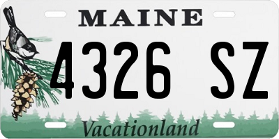 ME license plate 4326SZ