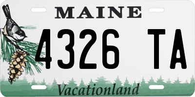 ME license plate 4326TA