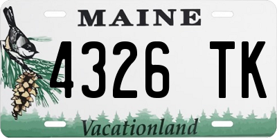 ME license plate 4326TK