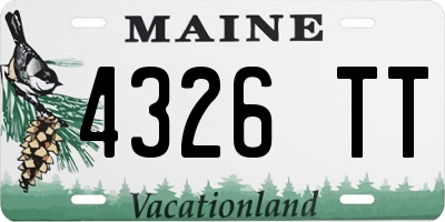 ME license plate 4326TT