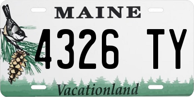 ME license plate 4326TY