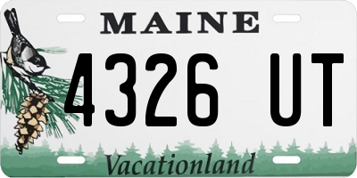 ME license plate 4326UT