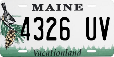 ME license plate 4326UV