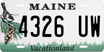 ME license plate 4326UW