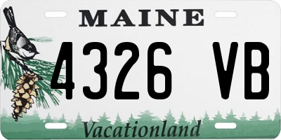 ME license plate 4326VB