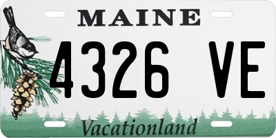ME license plate 4326VE